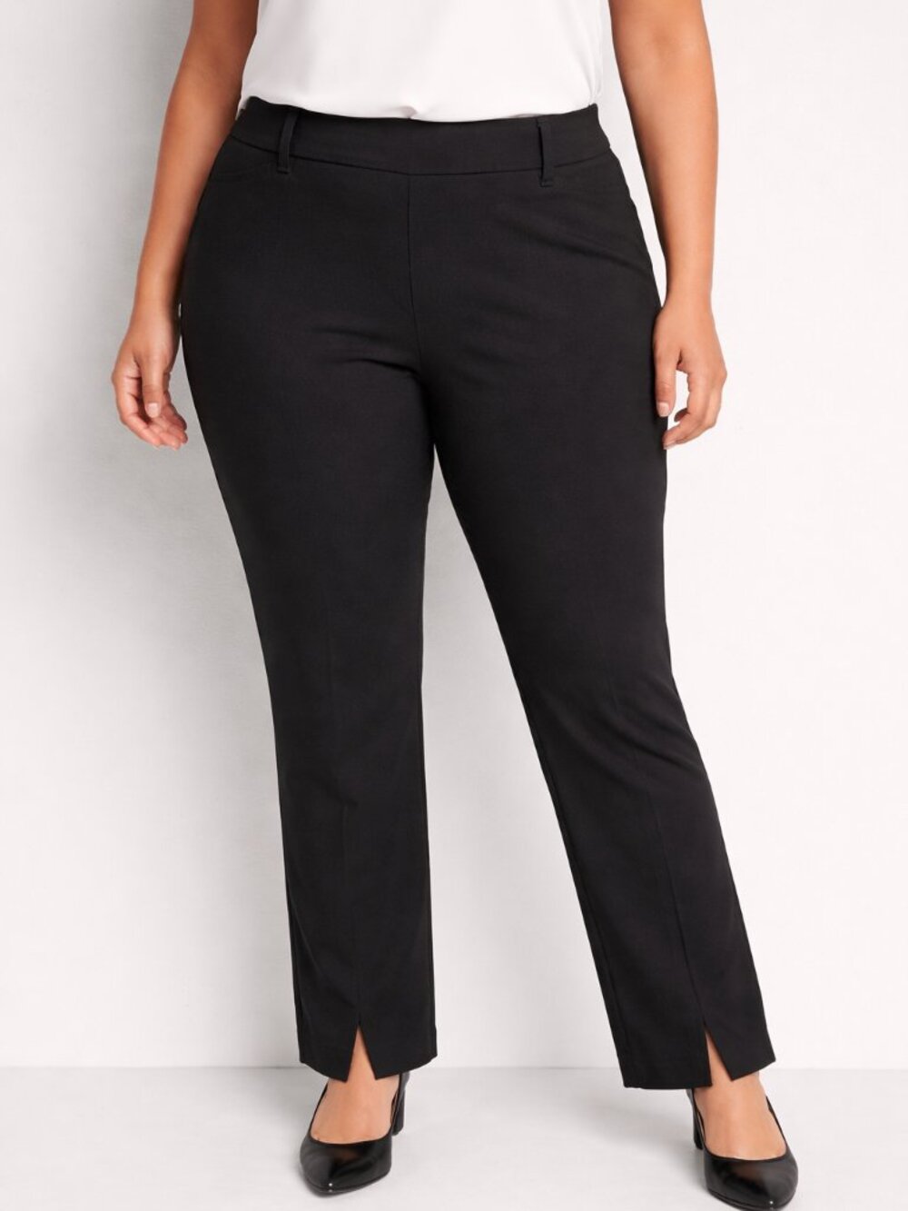 Old Navy Dressy Straight Leg Black Pants Slit Hem Size 20